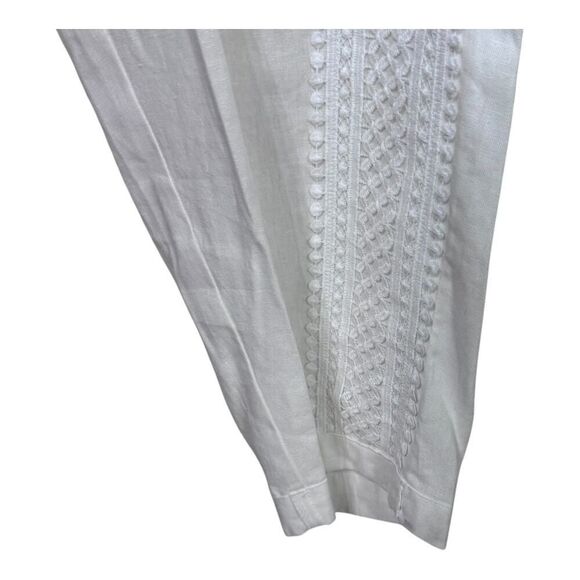 calligraphie linen pants size large cream beach vacation resort - Picture 5 of 8